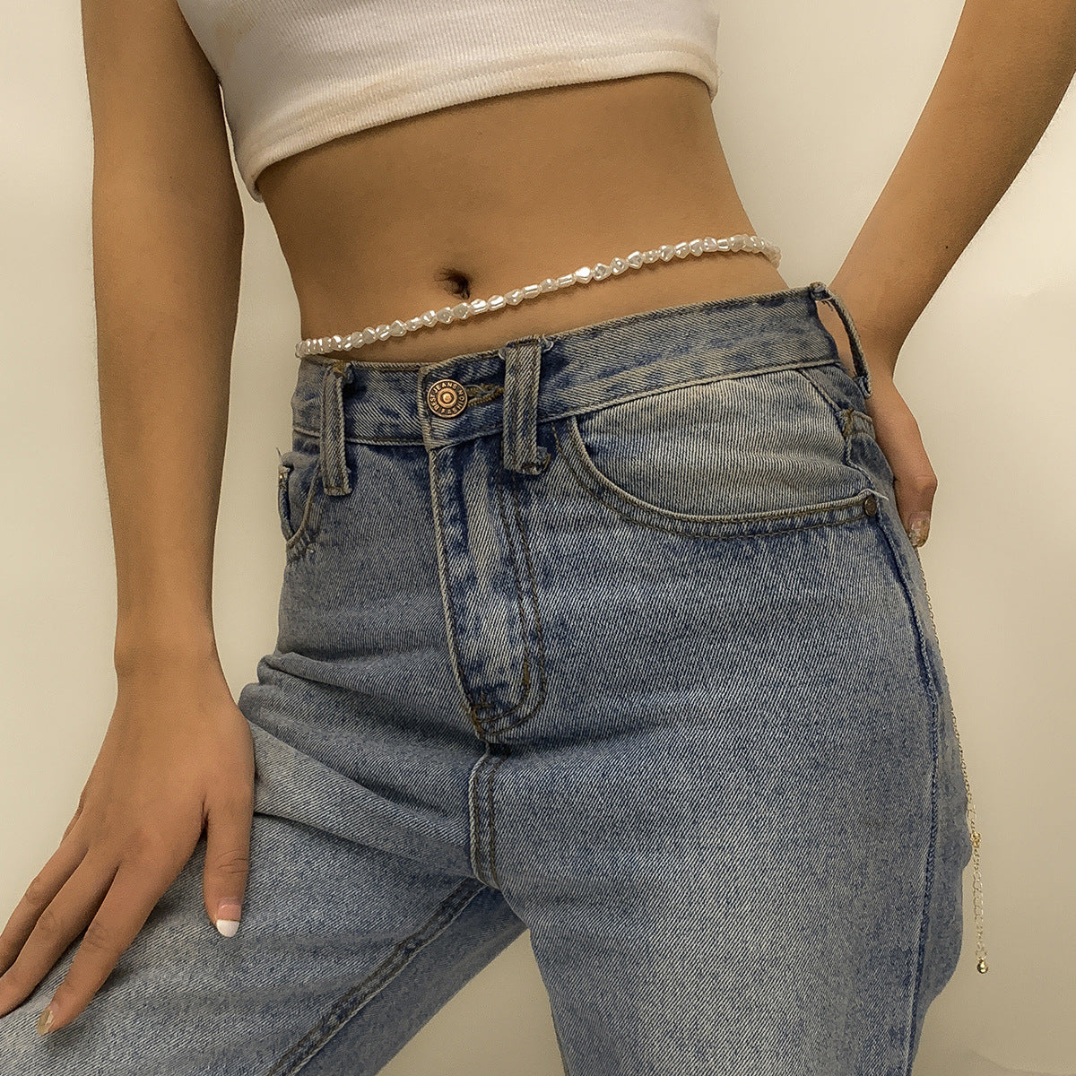 Elegant Pearl Waist Chain – Chic & Dainty Belly Jewelry for Any Occasion