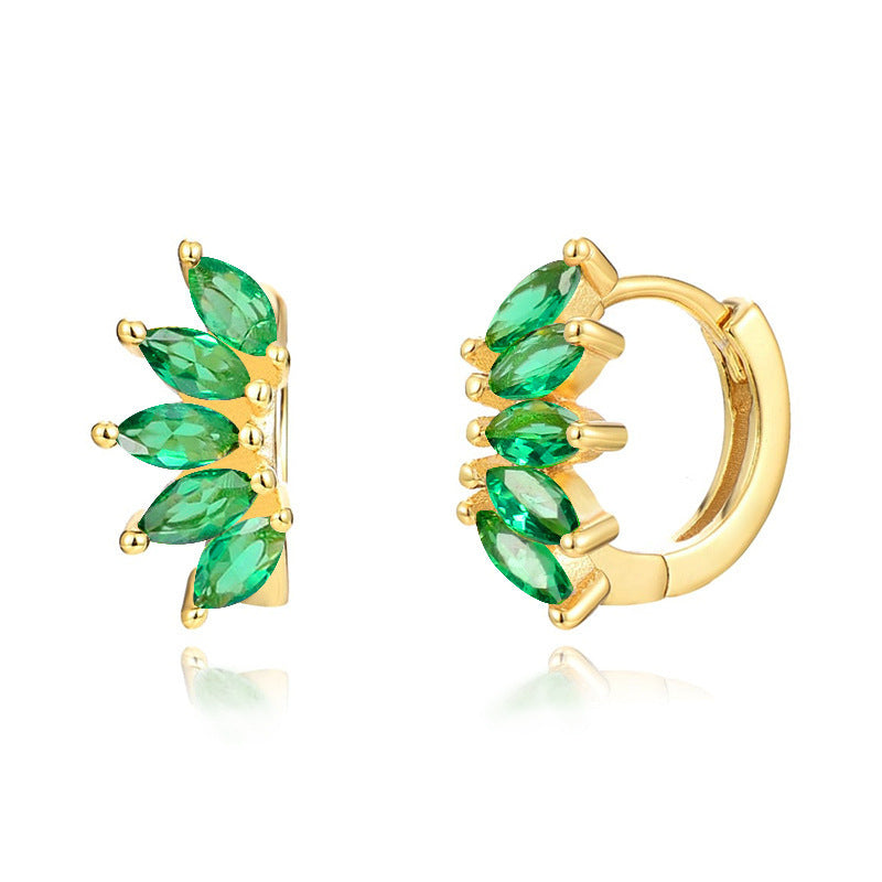Color Pop Zircon Wave Earrings β Horse Eye Design | Gold Plated Finish