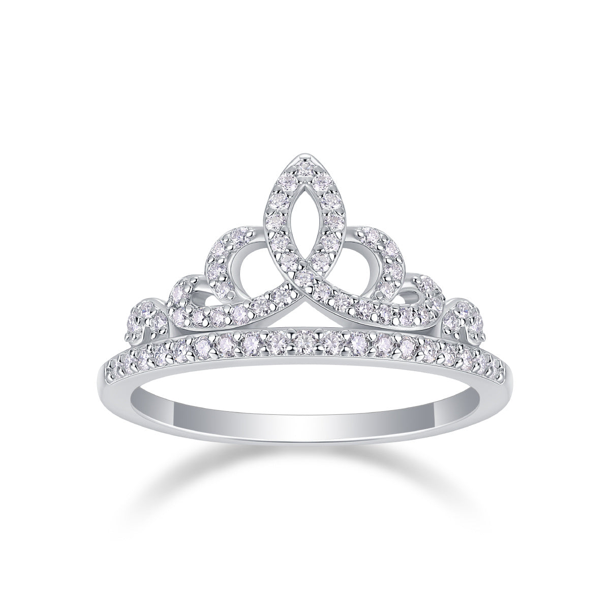 Moissanite Crown Ring – Luxury Silver Tiara-Inspired Band