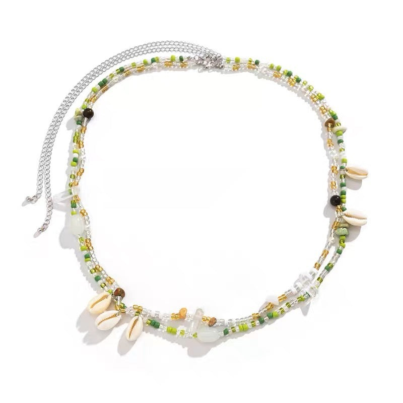 Boho Double-Layer Shell Waist Chain β Handmade Summer Body Jewelry