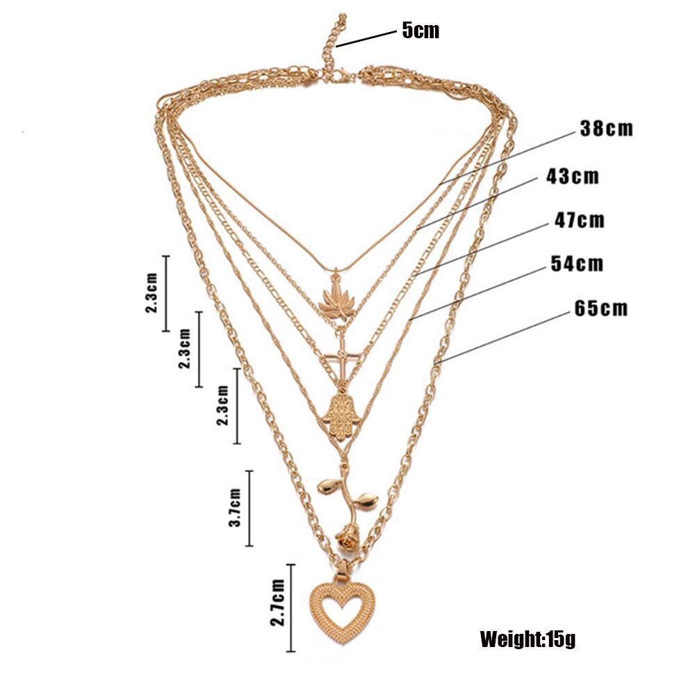 Layered Vintage Pendant Necklace – Gold Snake Chain Statement Jewelry
