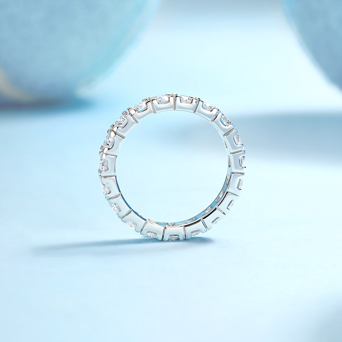 Moissanite Eternity Ring – Starry Sky Silver Band