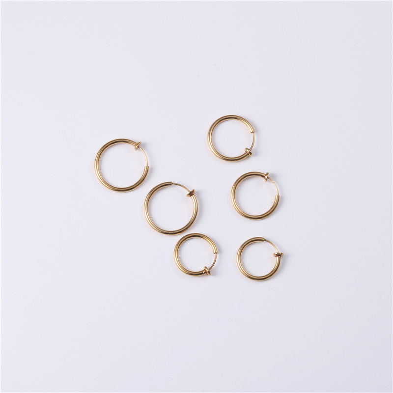 No-Pierce Titanium Clip-On Hoop β Rose Gold Comfort Fit