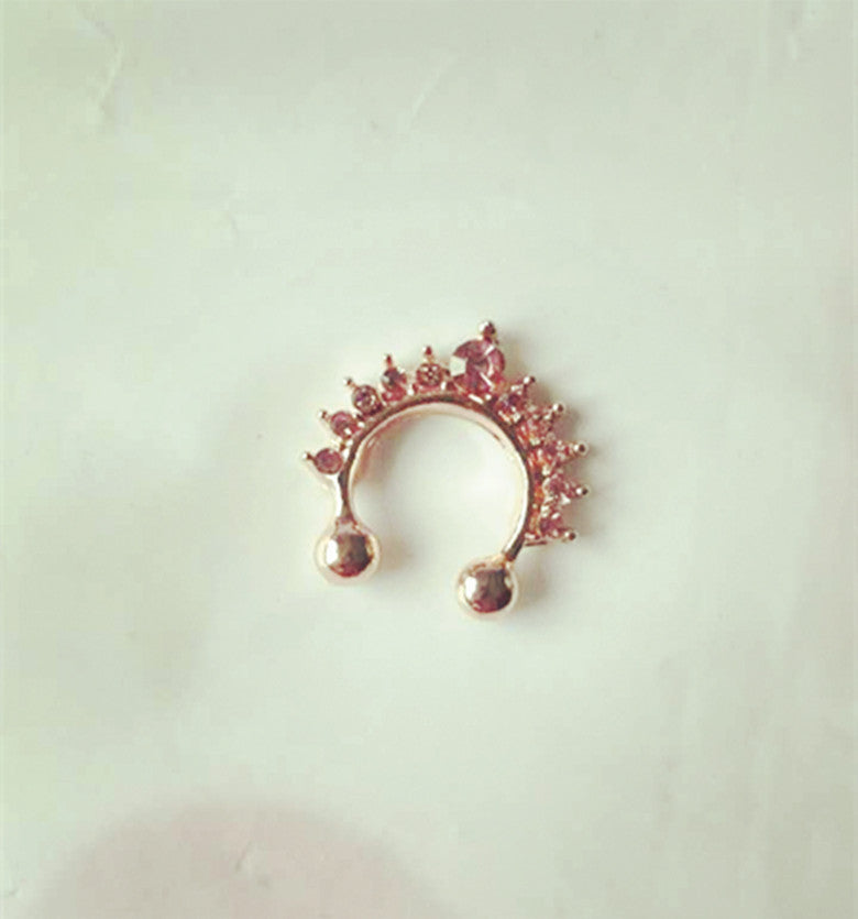 Glam Diamond Crystal Nose Ring β Non-Piercing Clip-On for Women | Gold & Silver Options