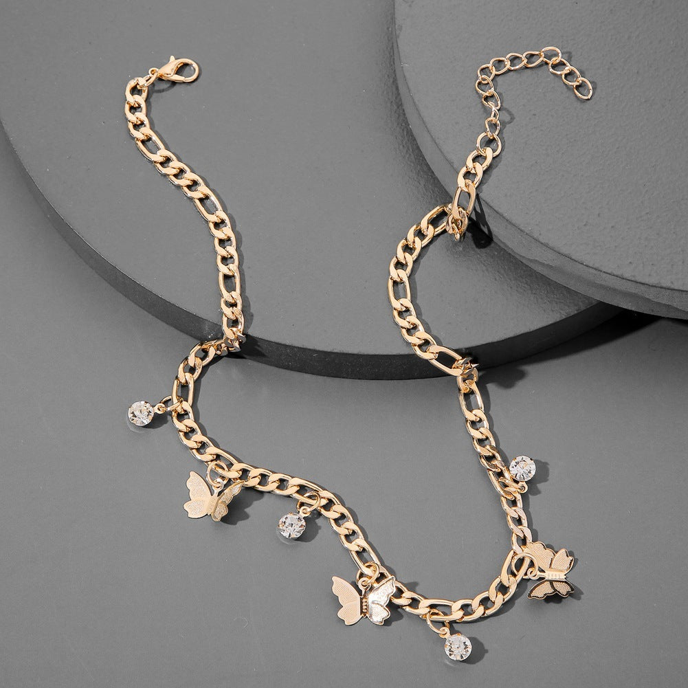 Dainty Butterfly Charm Necklace – Adjustable Gold or Silver Chain