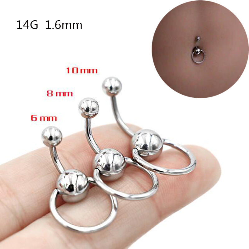 Titanium Steel Navel Ring β Sleek & Unisex Belly Piercing