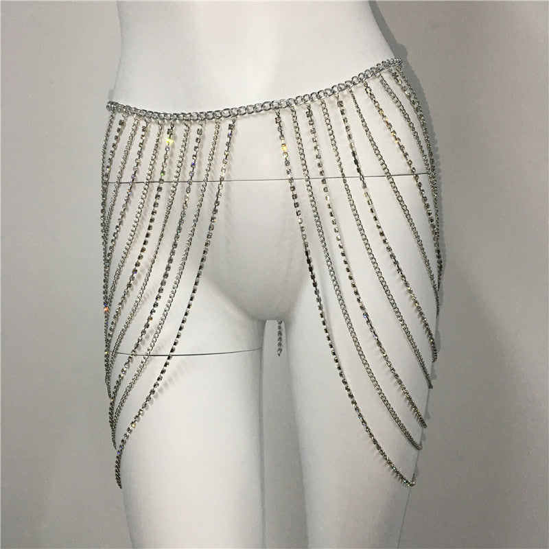 Luxury Diamond Fringe Waist Chain – Festival & Beach Body Jewelry