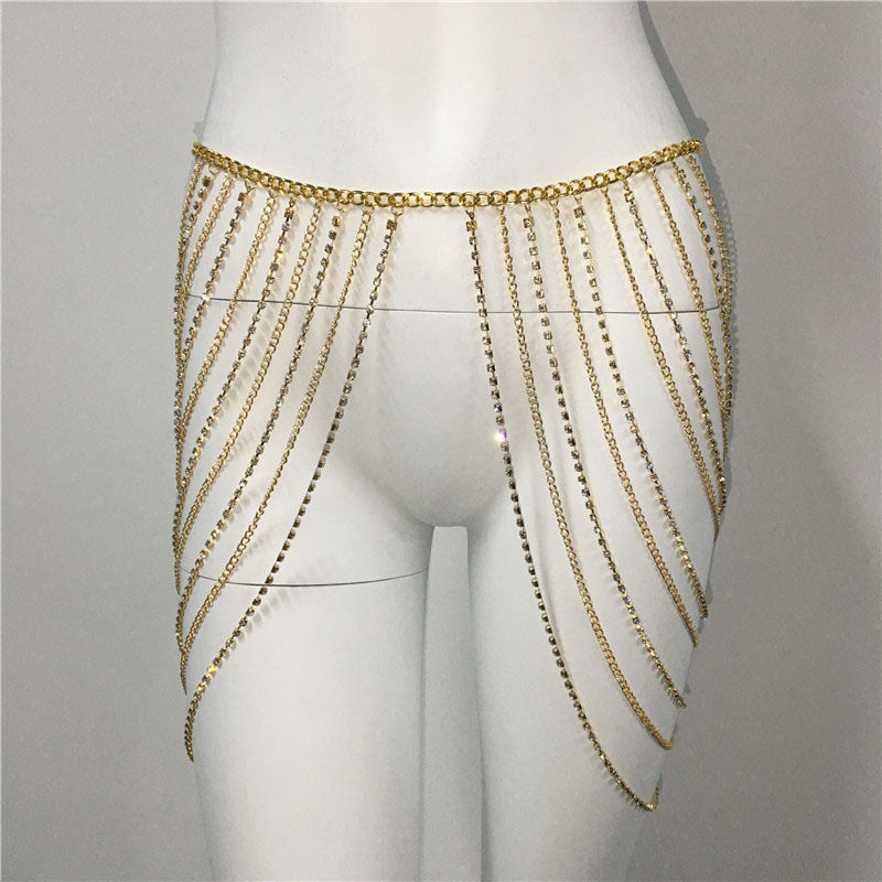 Luxury Diamond Fringe Waist Chain – Festival & Beach Body Jewelry
