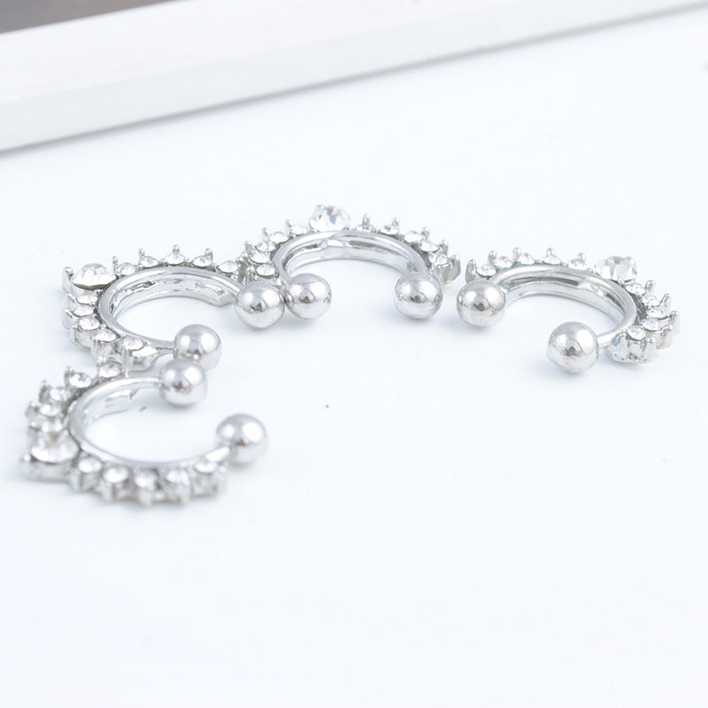 Glam Diamond Crystal Nose Ring β Non-Piercing Clip-On for Women | Gold & Silver Options