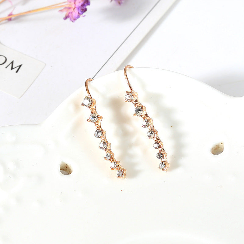 Elegant 7-Stone Rhinestone Bridal Drop Earrings