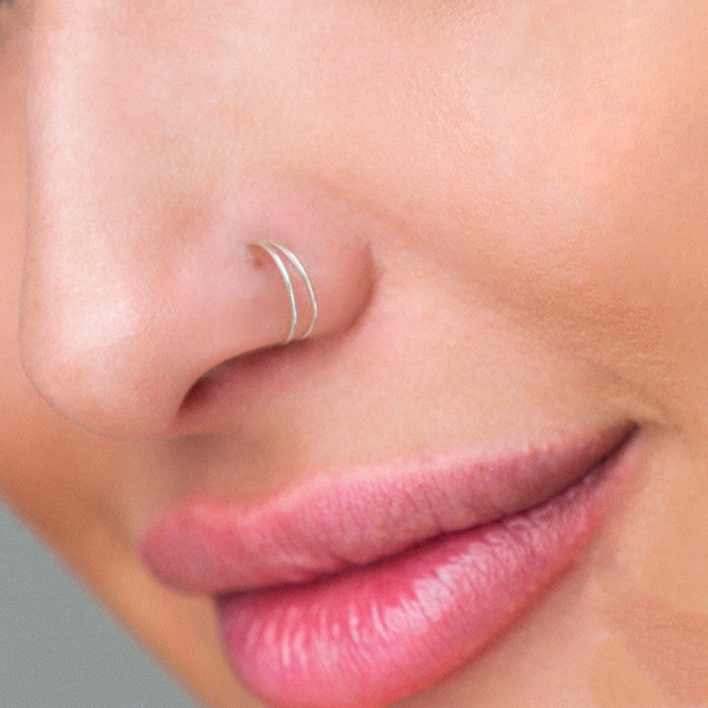 Bold Chic Nose Ring & Earring Set – Women’s Minimalist Geometric Piercing Jewelry