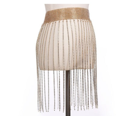 Golden Sparkle Belly Chain Skirt β Dazzle with Every Step