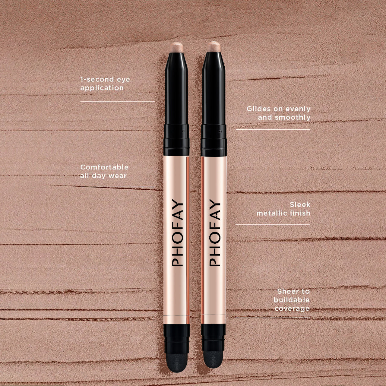 PHOFAY 2-in-1 Eyeshadow Stick Set – Waterproof, Smudge-Proof & Easy-Blend