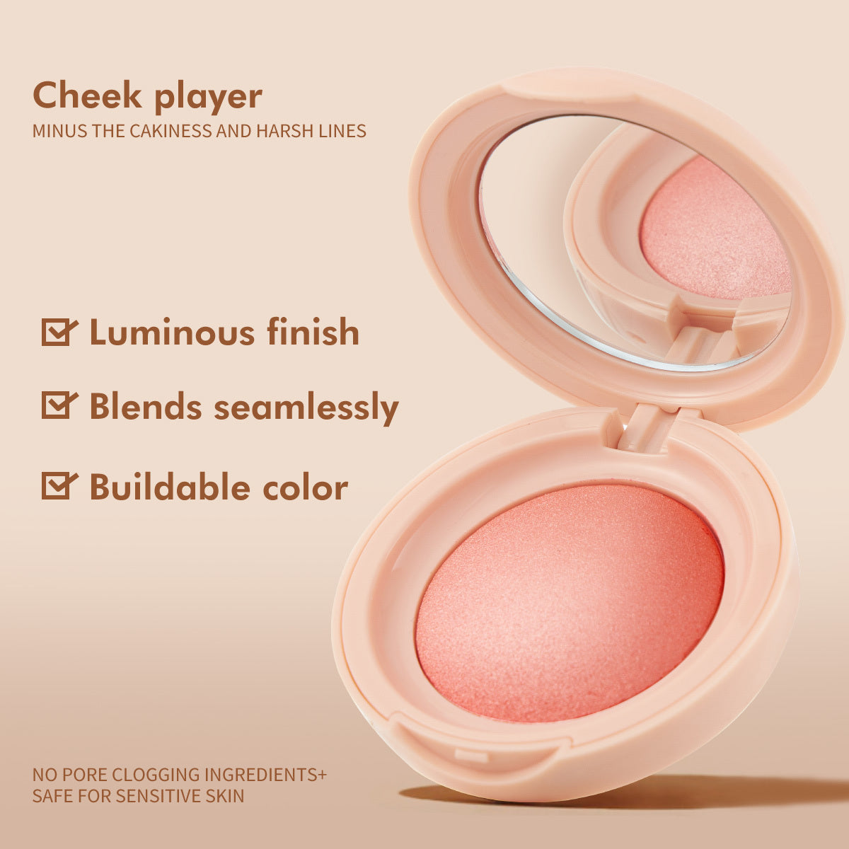 PHOFAY Luminous Powder Blush – Soft Glow, Feather-Light Finish