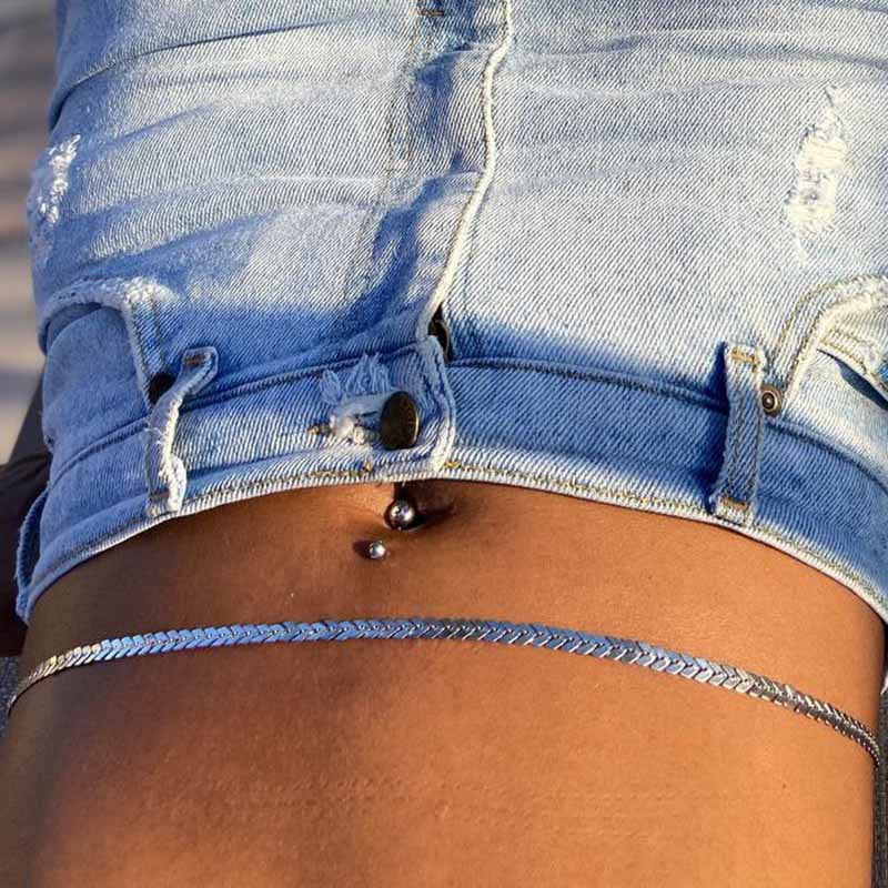 Sleek Silver Waist Chain β Everyday Minimalist Belly Jewelry