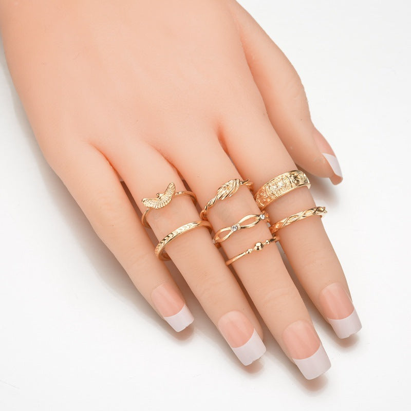 Glam 12-Piece European Ring Set – Diamond-Inspired Gold Joint Rings for Women