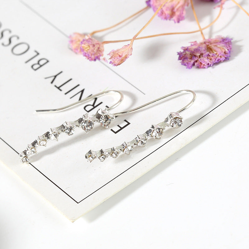 Elegant 7-Stone Rhinestone Bridal Drop Earrings