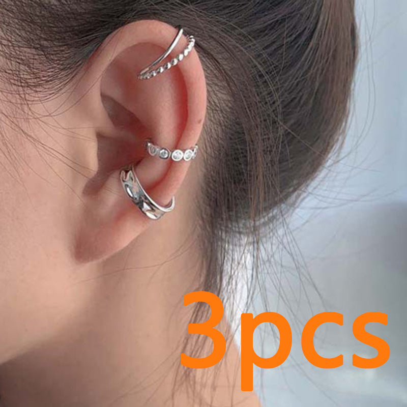 Tassel Butterfly Zircon C-Shaped Ear Clip β 4pcs Set | Korean Style Statement Earrings