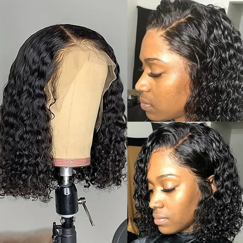14” Short Curly Lace Front Wig – Jerry Curl Bob That Slays Effortlessly