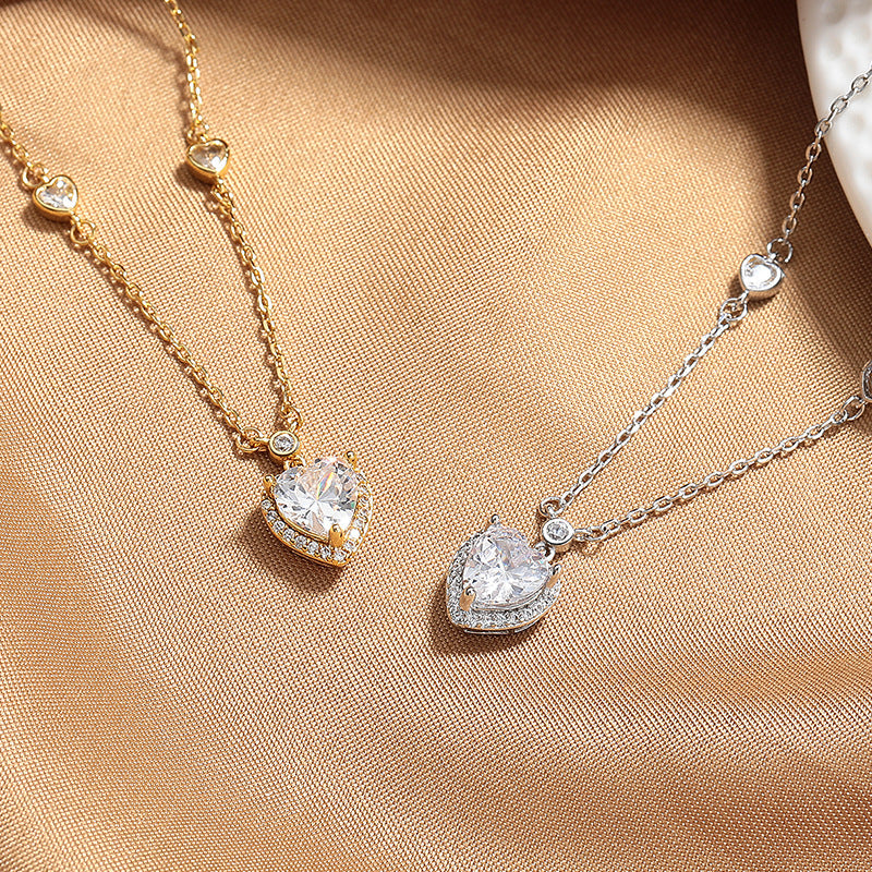 Elegant Heart-Shaped Pendant Necklace – Affordable Luxury Gift for Women