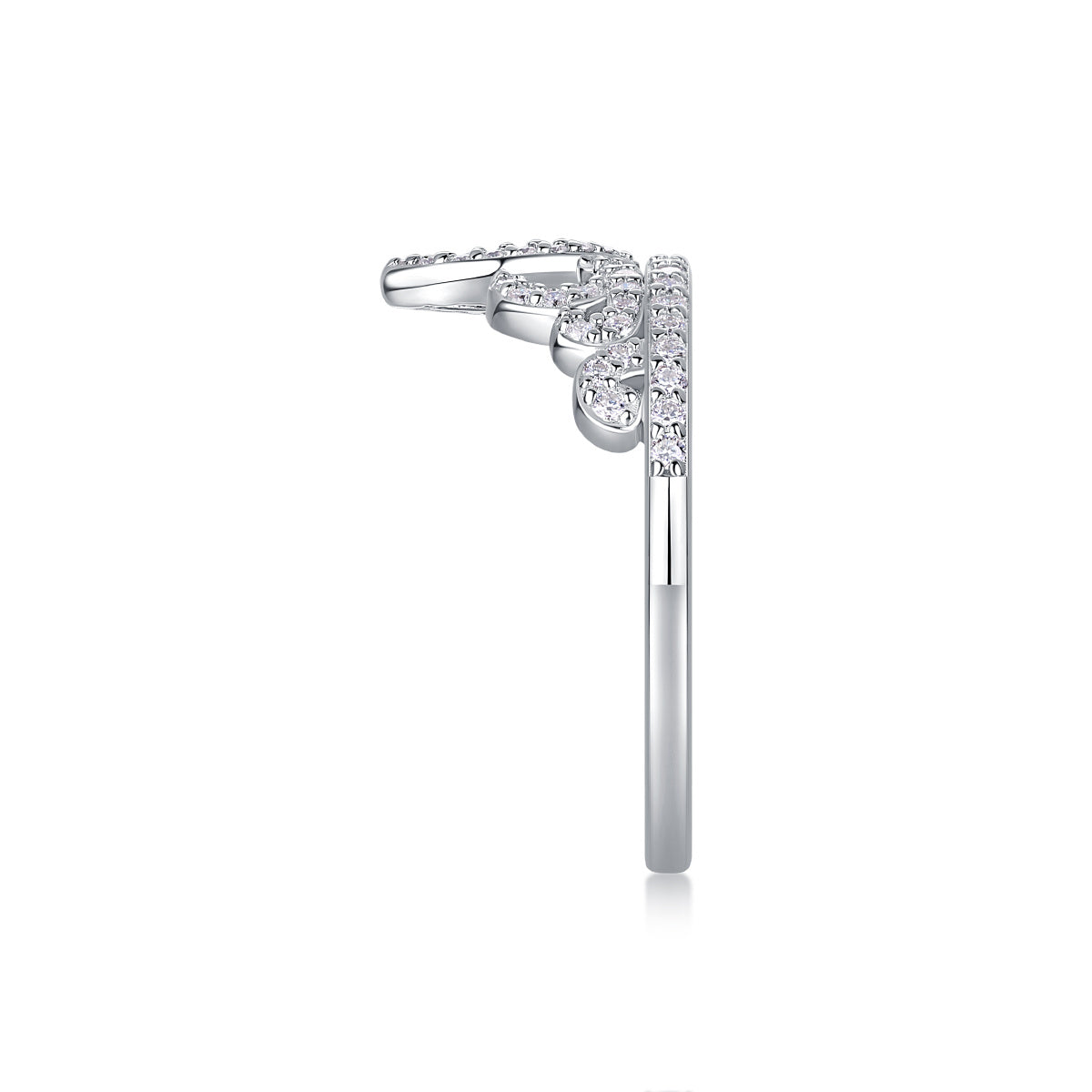 Moissanite Crown Ring – Luxury Silver Tiara-Inspired Band