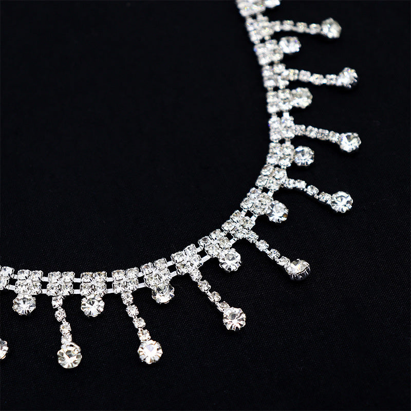 Elegant 4-Layer Strass Anklet β Dainty Gold & Silver Bead Chain for Women