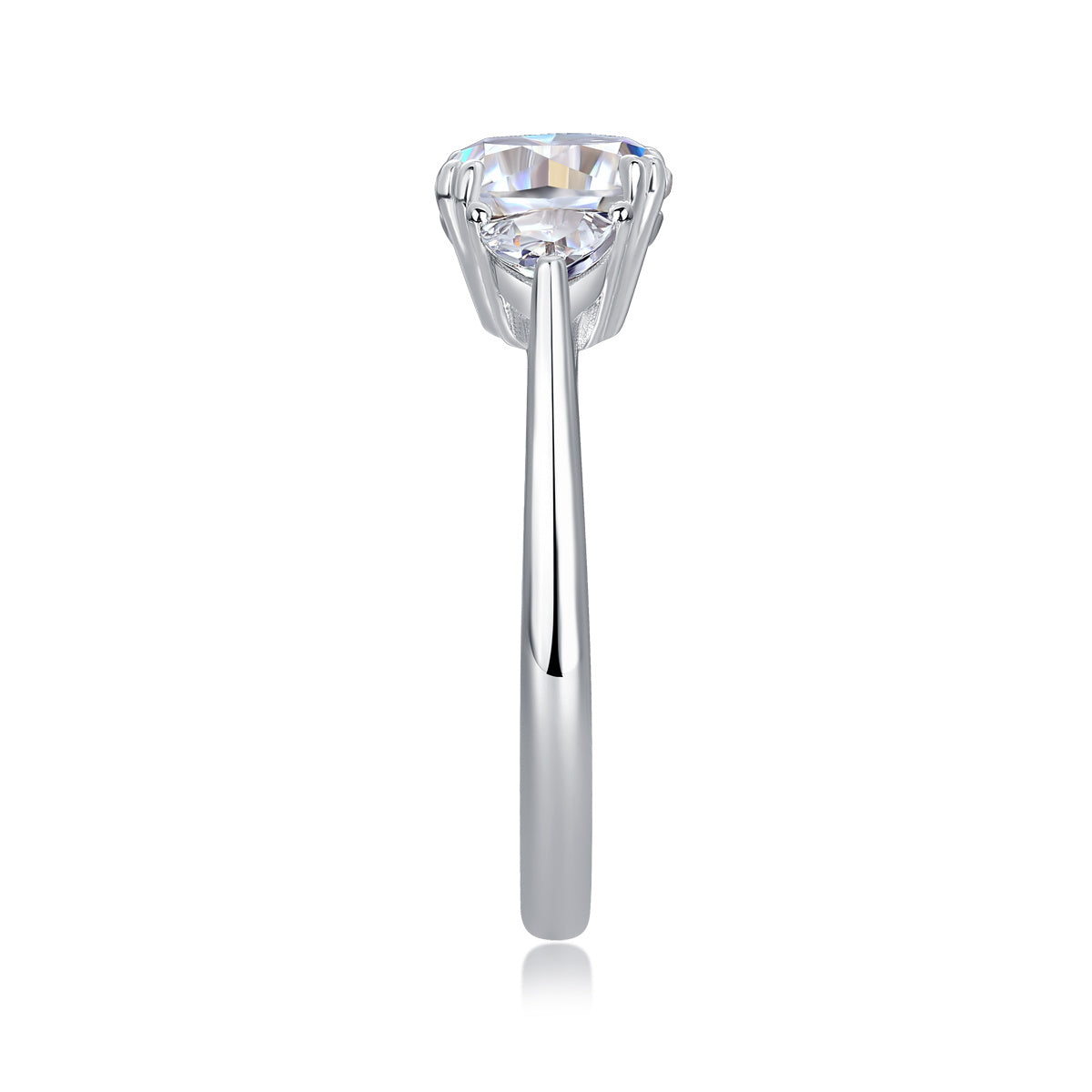 Three-Stone Moissanite Wedding Ring β Luxury Silver Engagement Band