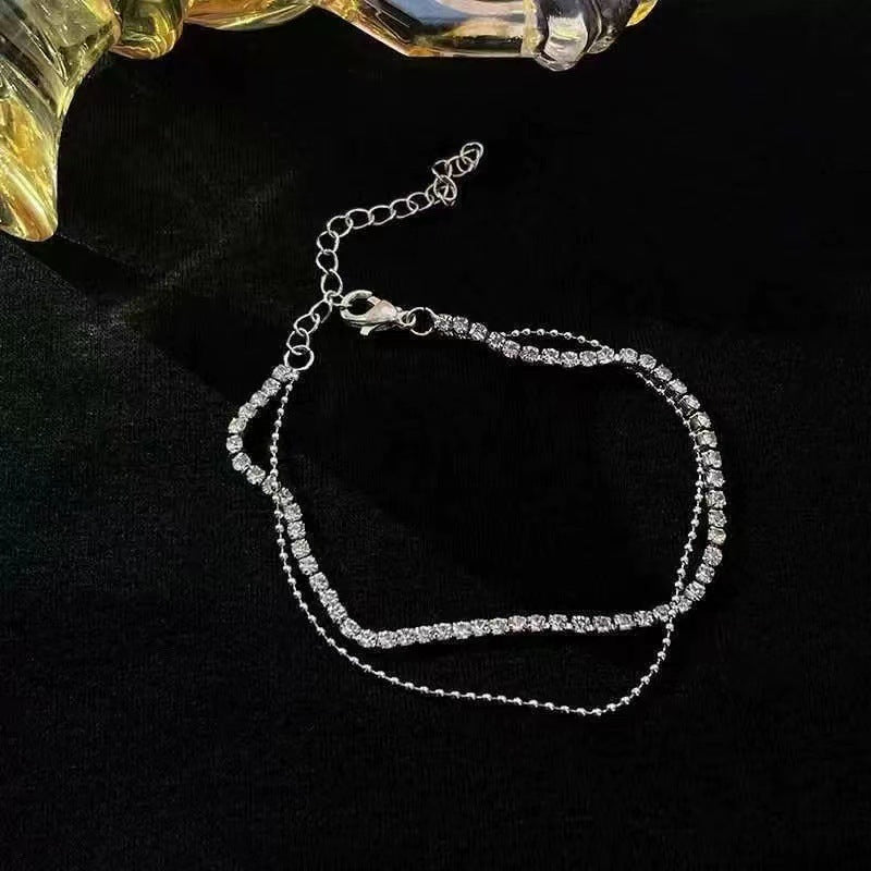 Dazzle Layers – Multi-Strand Beaded Anklet in Gold or Silver