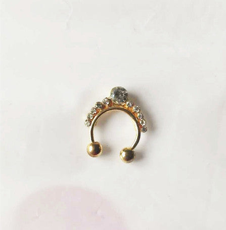 Glam Diamond Crystal Nose Ring β Non-Piercing Clip-On for Women | Gold & Silver Options