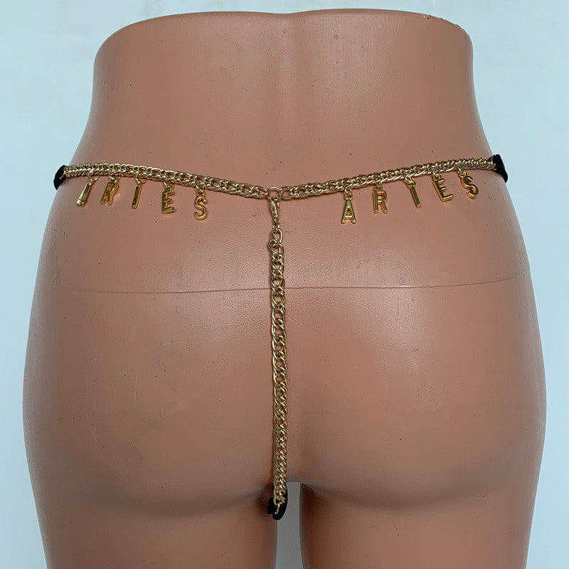 Custom Name Thong Waist Chain โ Personalized Sexy Body Jewelry
