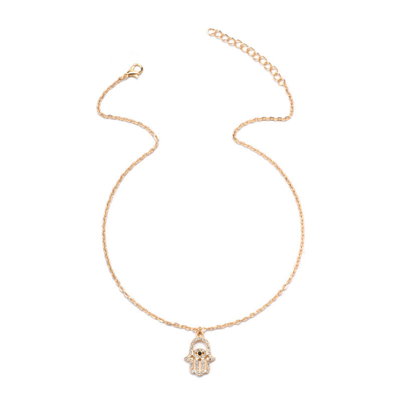 Crystal Eye Charm Clavicle Chain β Simple & Stylish Zinc Alloy Necklace for Women