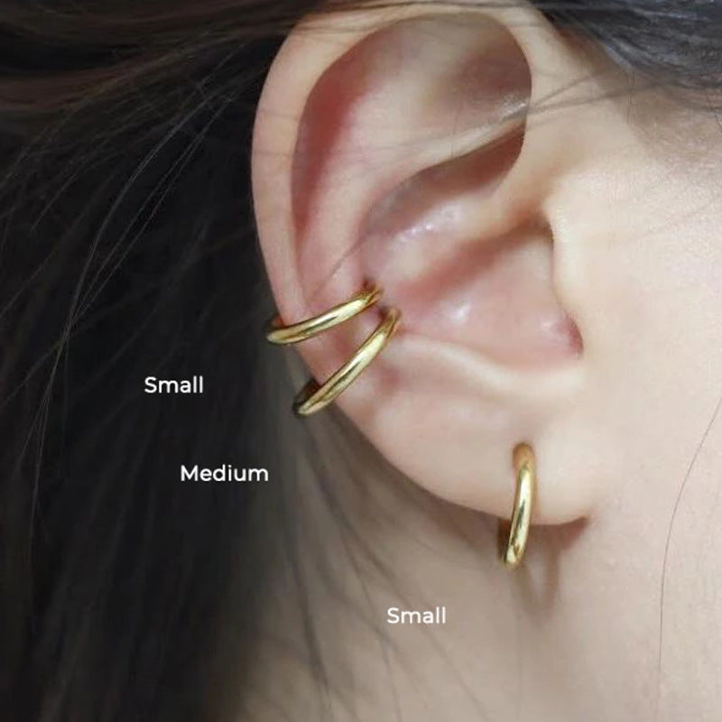No-Pierce Titanium Clip-On Hoop β Rose Gold Comfort Fit