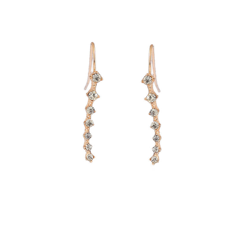 Elegant 7-Stone Rhinestone Bridal Drop Earrings