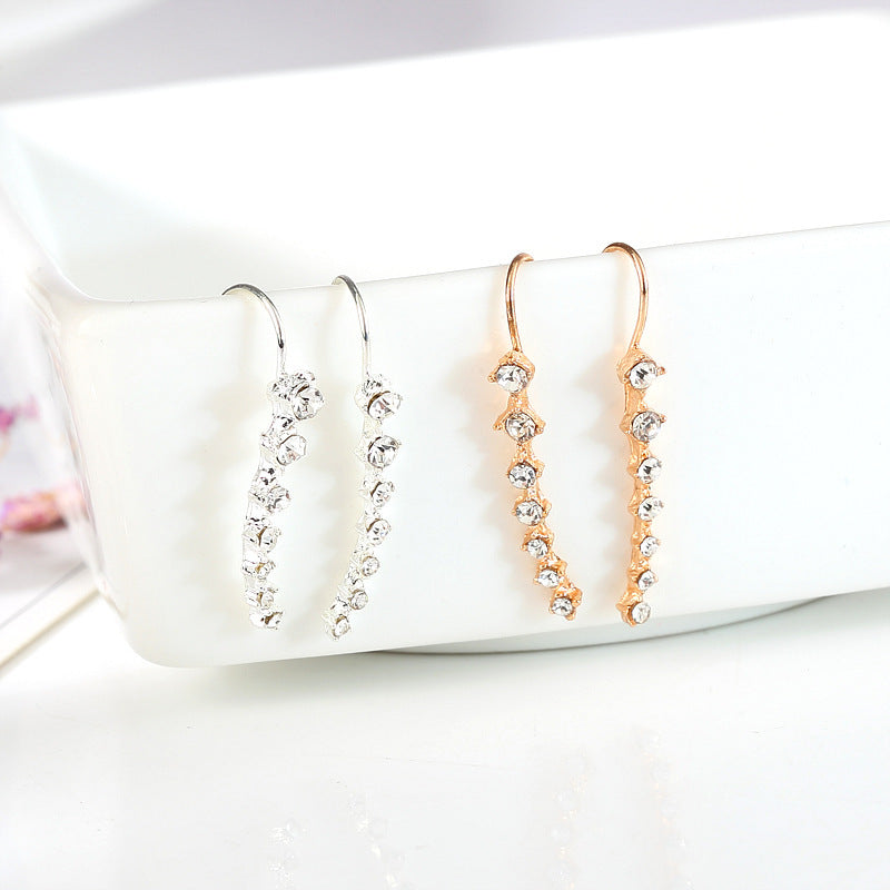 Elegant 7-Stone Rhinestone Bridal Drop Earrings