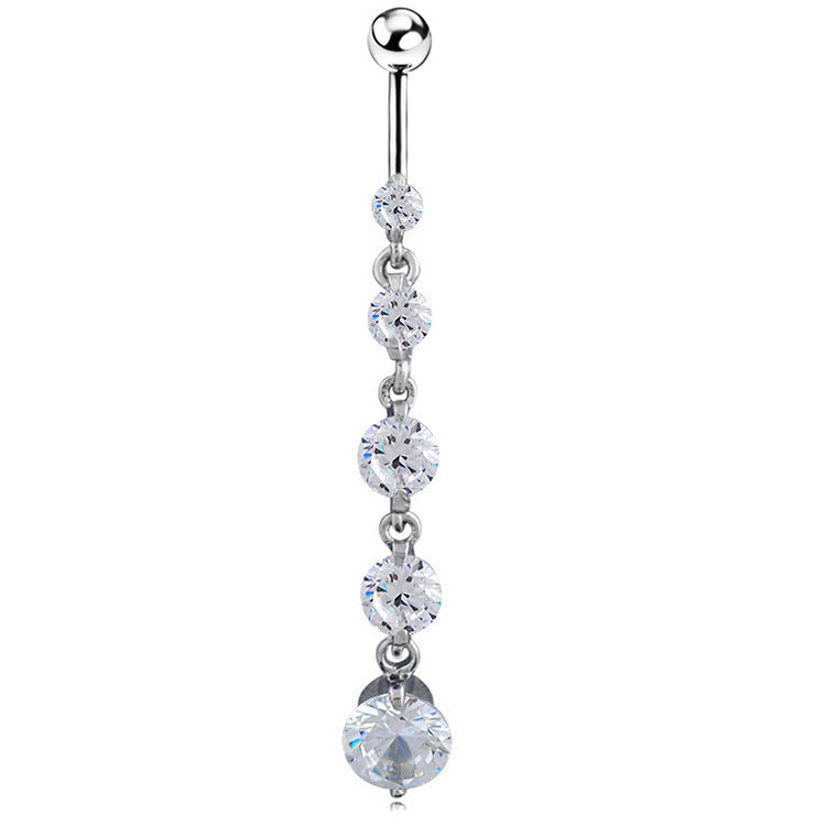Crystal Heart Drop Navel Ring – Dainty & Sexy Belly Piercing Jewelry