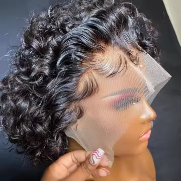 Chic Pixie Curly Wig โ 13x1 Lace Front, Short & Stylish Look
