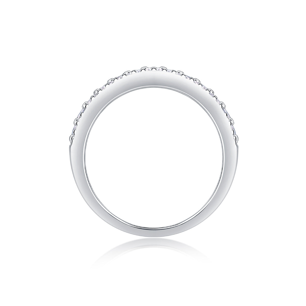Moissanite Triple Row Band β Luxury Silver Multi-Stone Ring