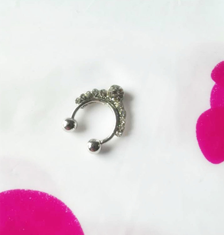 Glam Diamond Crystal Nose Ring β Non-Piercing Clip-On for Women | Gold & Silver Options