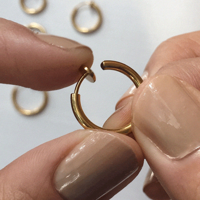 No-Pierce Titanium Clip-On Hoop β Rose Gold Comfort Fit