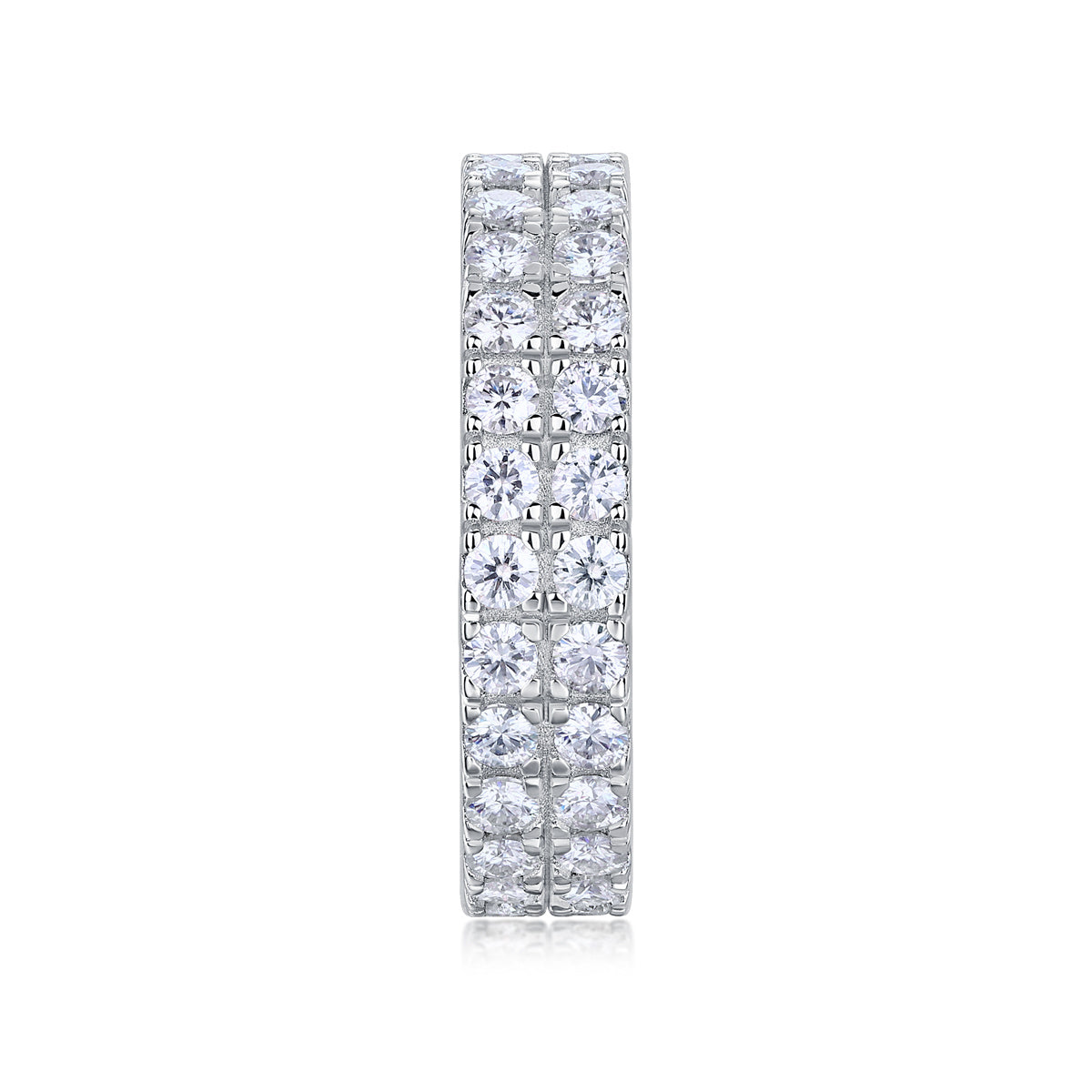 Multi-Row Moissanite Ring β Luxury Silver Sparkle Band