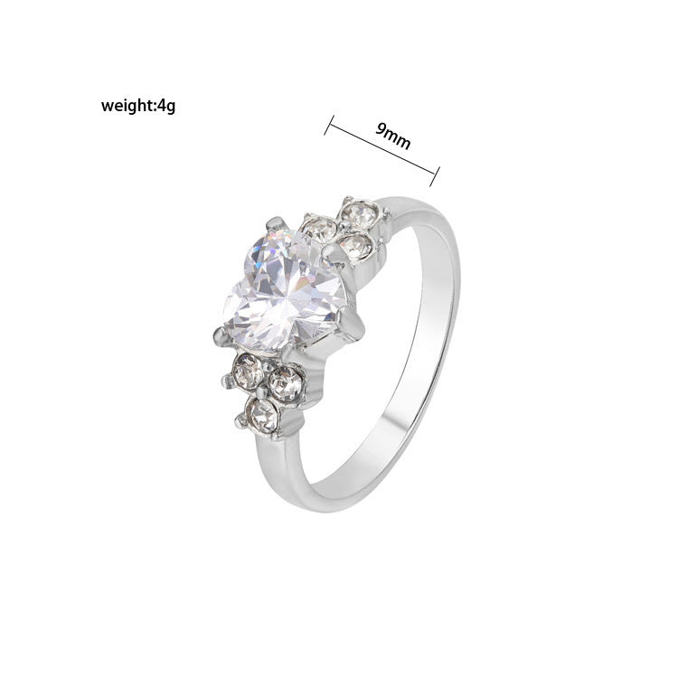 Elegant Zircon Wedding Ring β Stainless Steel Retro Band for Women (Sizes 5β10)