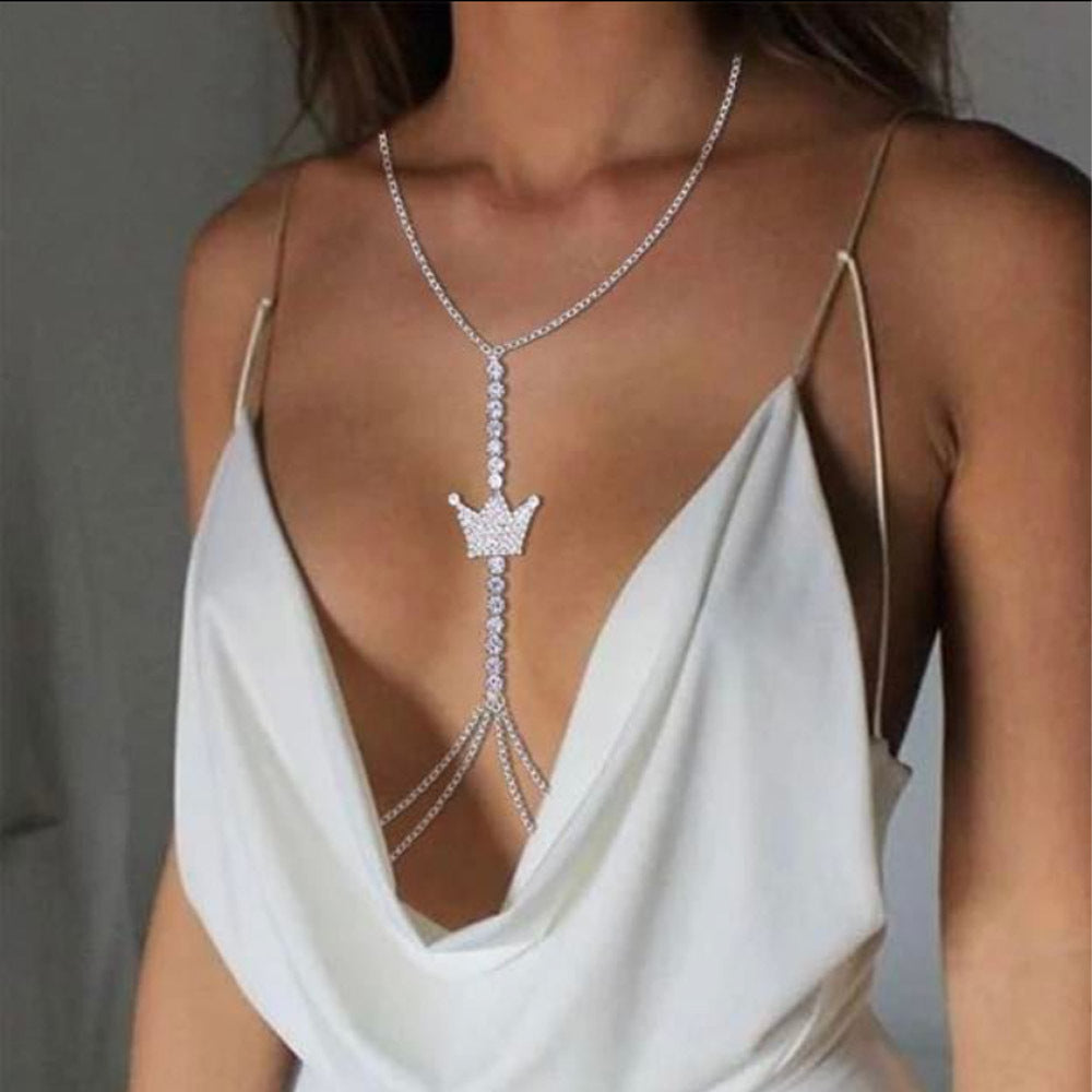 Gold Body Tassel Chain β Glam Statement Jewelry for Chest & Waist