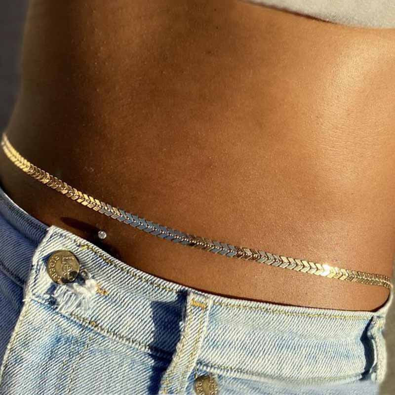 Sleek Silver Waist Chain β Everyday Minimalist Belly Jewelry