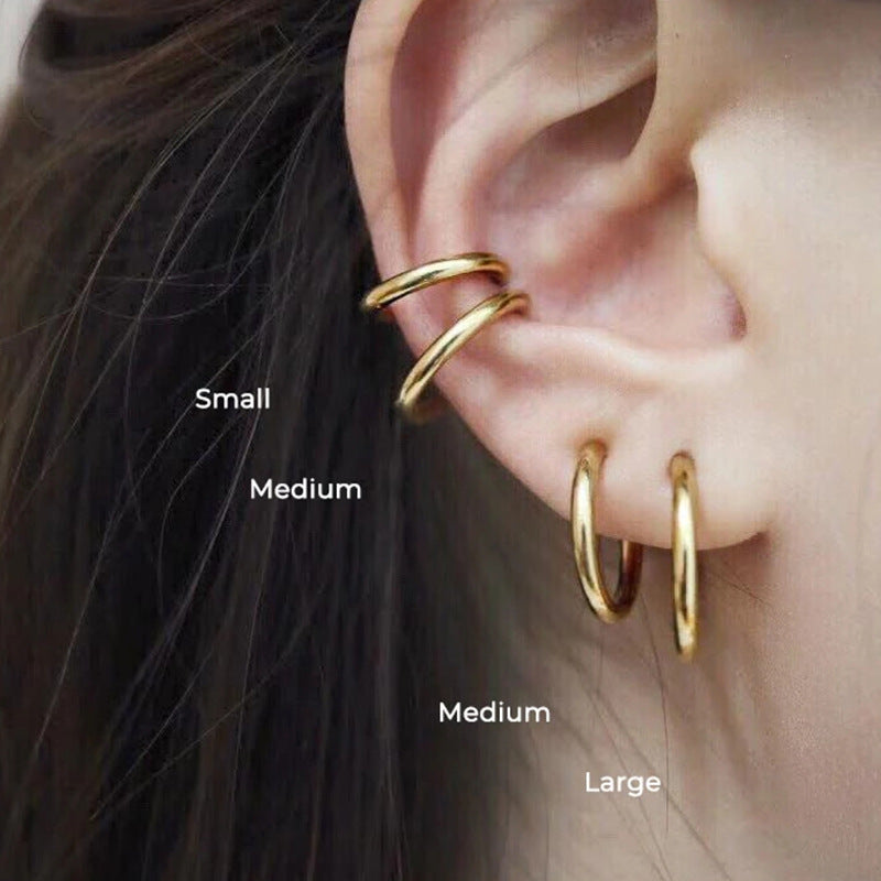 No-Pierce Titanium Clip-On Hoop β Rose Gold Comfort Fit
