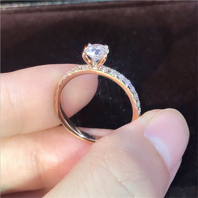 Dazzling Round-Cut Engagement Ring β Classic Zircon Sparkle