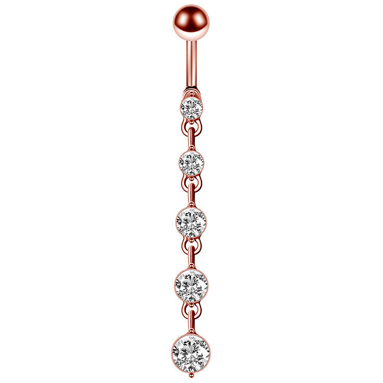Crystal Heart Drop Navel Ring – Dainty & Sexy Belly Piercing Jewelry