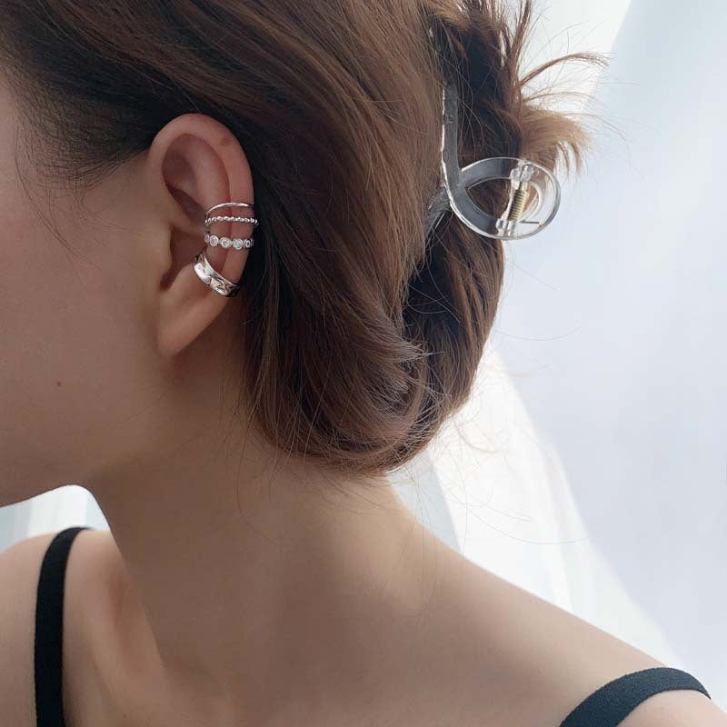 Tassel Butterfly Zircon C-Shaped Ear Clip β 4pcs Set | Korean Style Statement Earrings