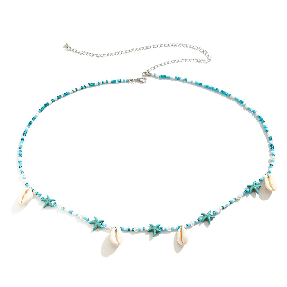 Turquoise Floral Shell Waist Chain – Boho Chic Beach Jewelry for All