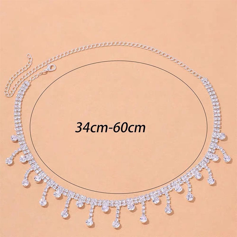 Elegant 4-Layer Strass Anklet β Dainty Gold & Silver Bead Chain for Women