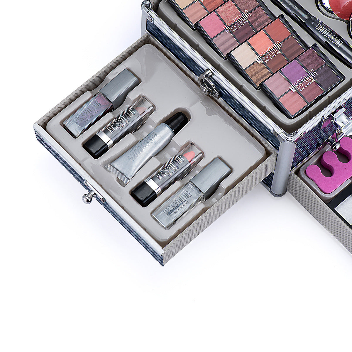 Pro Artist Makeup Kit – 100+ Piece All-in-One Glam Case with Brushes, Eyeshadow & Blush